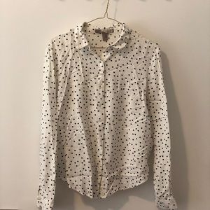 Polka Dot Button Down Blouse